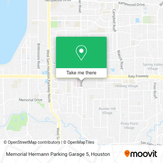 Memorial Hermann Parking Garage 5 map