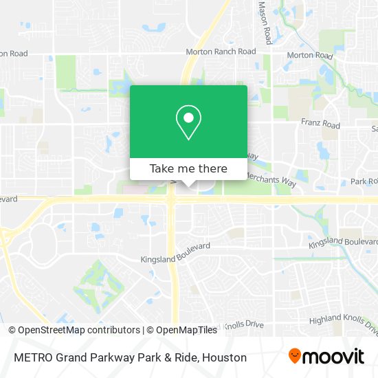 METRO Grand Parkway Park & Ride map