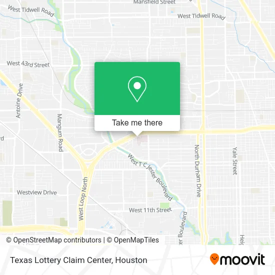 Texas Lottery Claim Center map