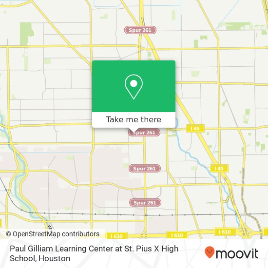 Paul Gilliam Learning Center at St. Pius X High School map