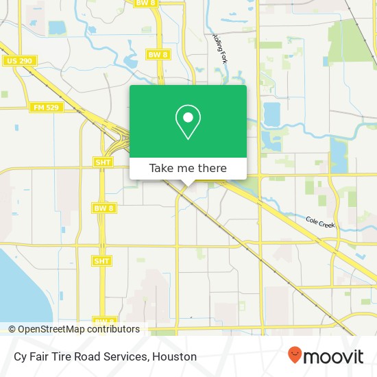 Cy Fair Tire Road Services map