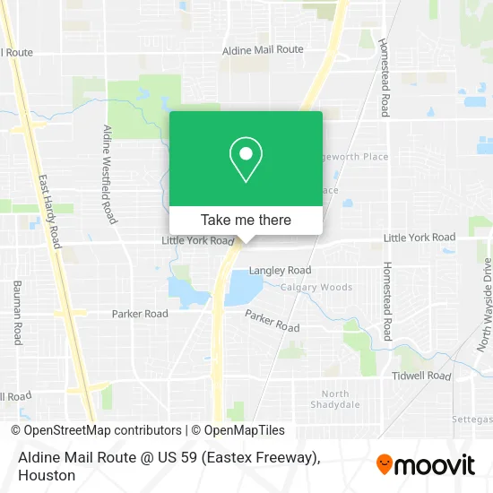 Aldine Mail Route @ US 59 (Eastex Freeway) map