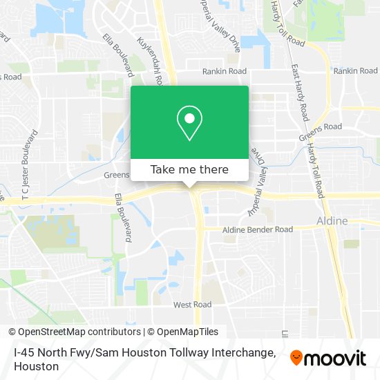 I-45 North Fwy / Sam Houston Tollway Interchange map