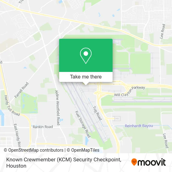 Known Crewmember (KCM) Security Checkpoint map