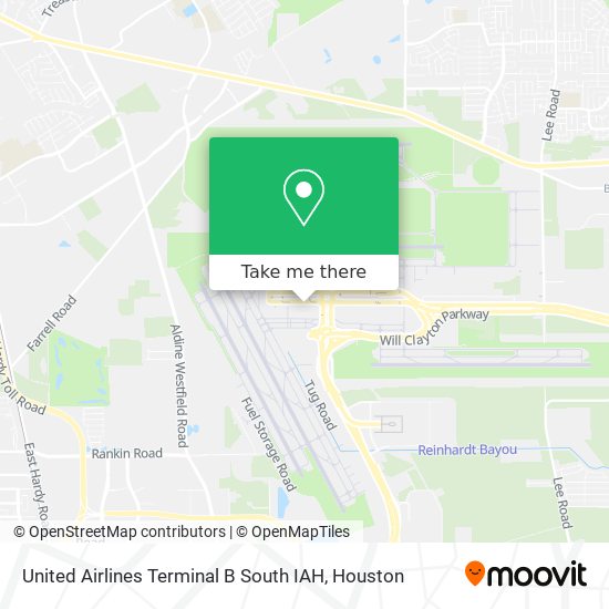 How to get to United Airlines Terminal B South IAH in Houston by Bus?