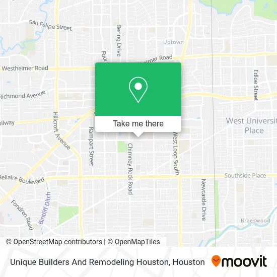 Unique Builders And Remodeling Houston map
