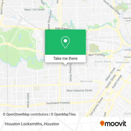 Houston Locksmiths map
