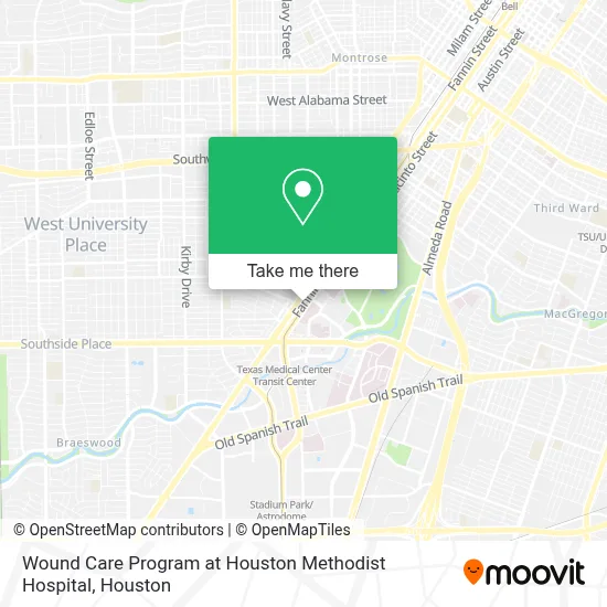 Wound Care Program at Houston Methodist Hospital map