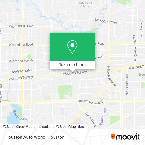 Houston Auto World map