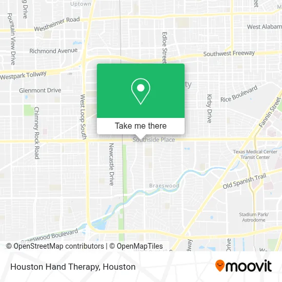 Houston Hand Therapy map