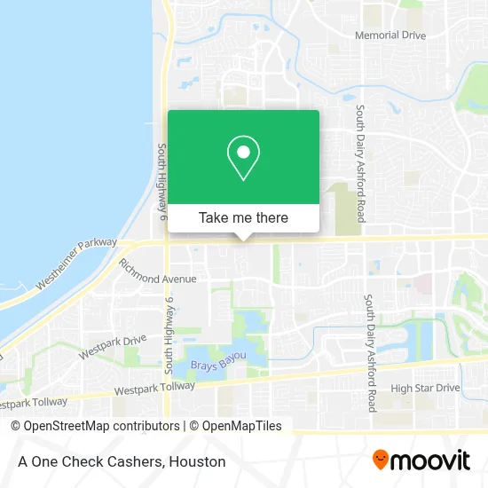 A One Check Cashers map