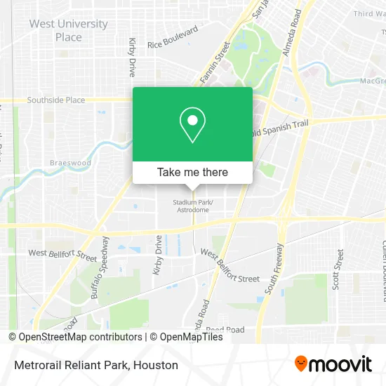 Metrorail Reliant Park map