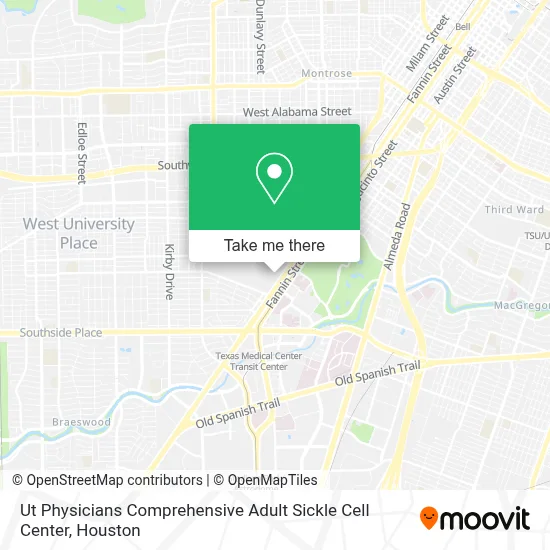 Ut Physicians Comprehensive Adult Sickle Cell Center map