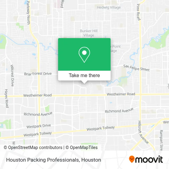 Houston Packing Professionals map