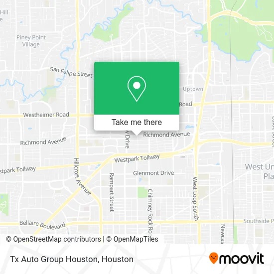 Tx Auto Group Houston map