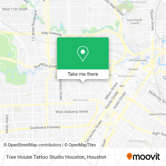 Tree House Tattoo Studio Houston map