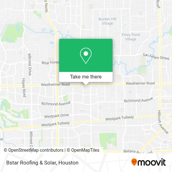 Bstar Roofing & Solar map