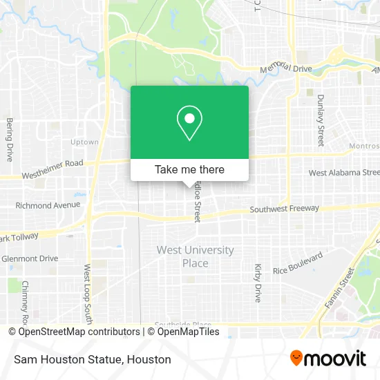 Sam Houston Statue map