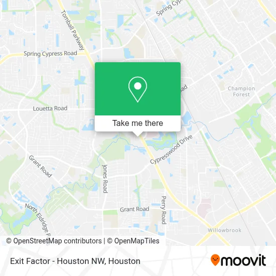Exit Factor - Houston NW map