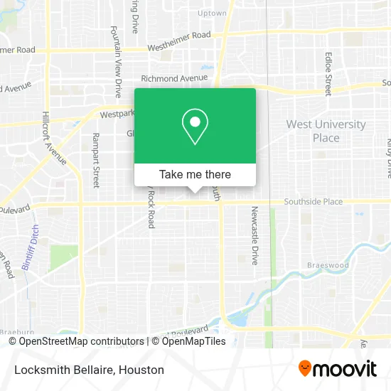 Locksmith Bellaire map