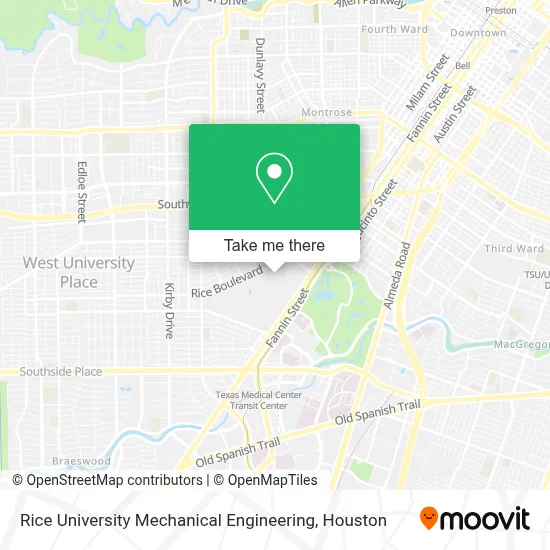 Rice University Mechanical Engineering map
