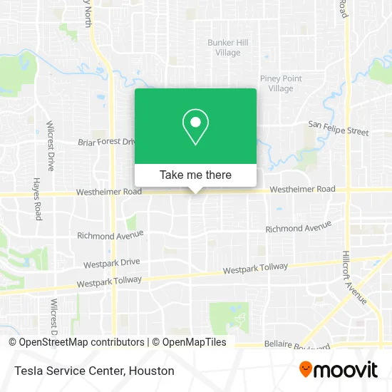 Tesla Service Center map