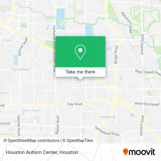 Houston Autism Center map