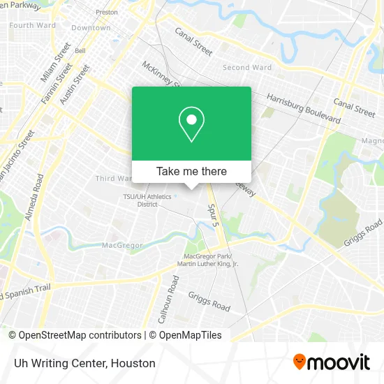 Uh Writing Center map
