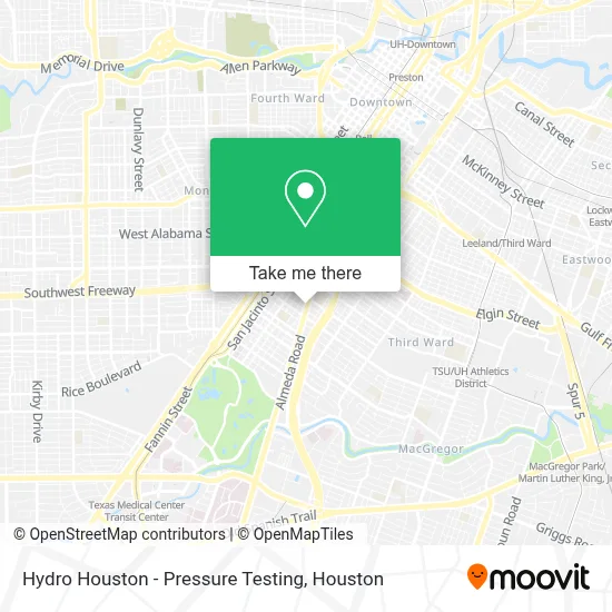 Hydro Houston - Pressure Testing map