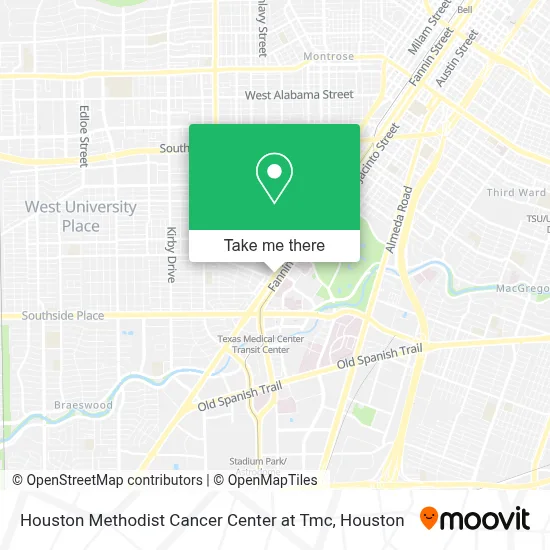 Houston Methodist Cancer Center at Tmc map