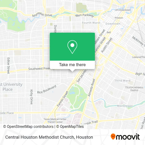 Central Houston Methodist Church map