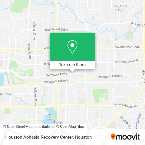 Houston Aphasia Recovery Center map