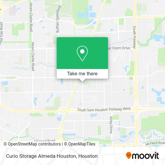 Curio Storage Almeda Houston map