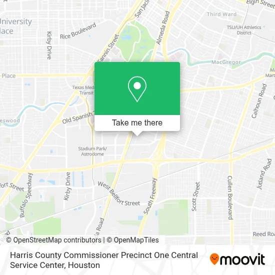 Harris County Commissioner Precinct One Central Service Center map