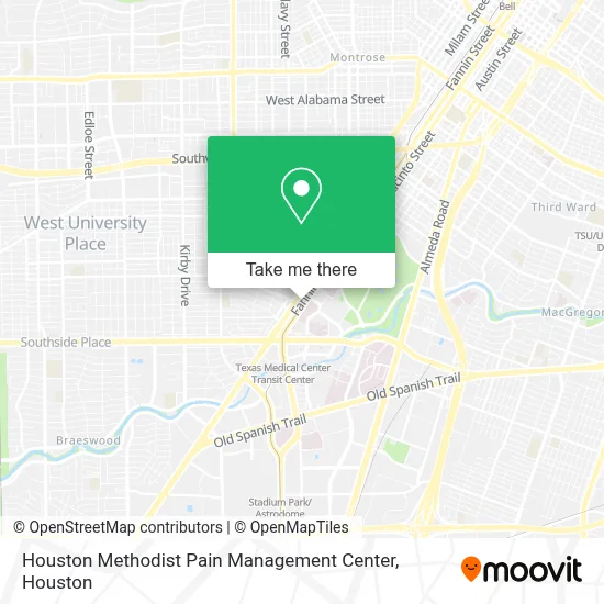 Houston Methodist Pain Management Center map