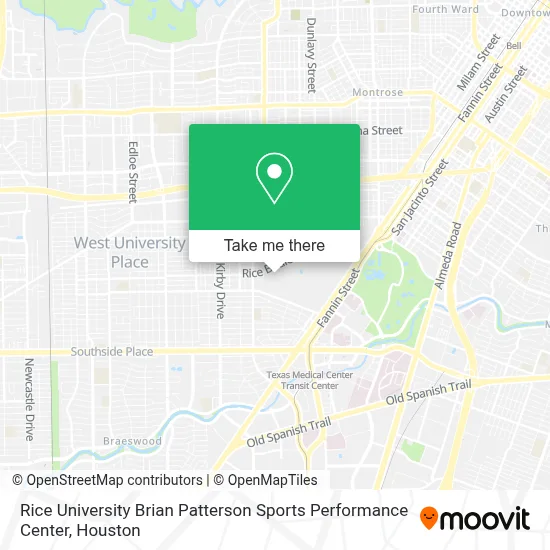 Rice University Brian Patterson Sports Performance Center map