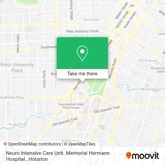 Neuro Intensive Care Unit. Memorial Hermann Hospital. map