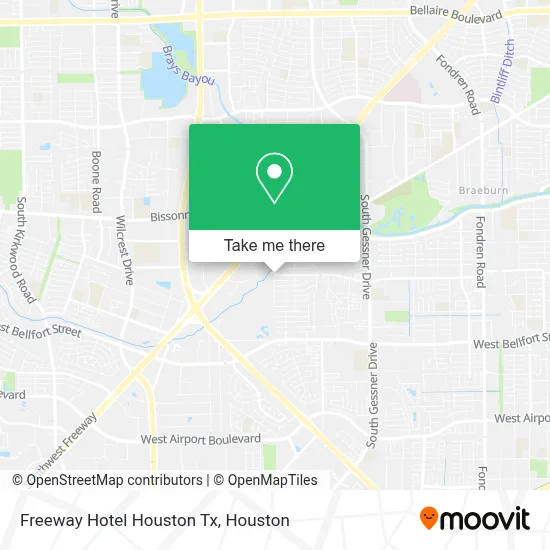 Freeway Hotel Houston Tx map