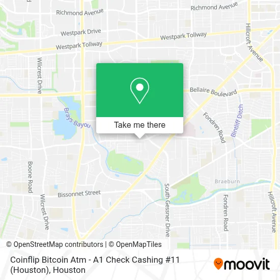 Coinflip Bitcoin Atm - A1 Check Cashing #11 (Houston) map