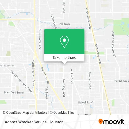 Adams Wrecker Service map