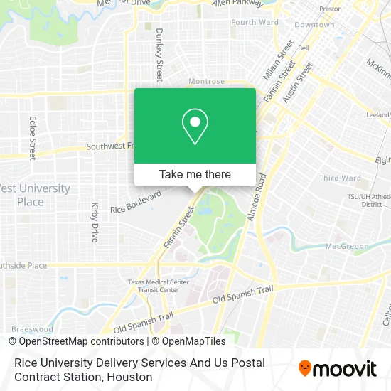 Rice University Delivery Services And Us Postal Contract Station map