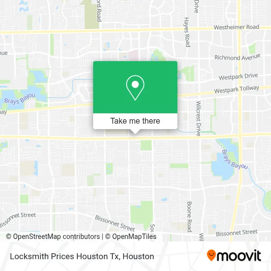 Locksmith Prices Houston Tx map