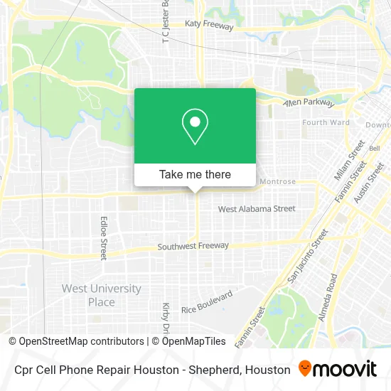 Cpr Cell Phone Repair Houston - Shepherd map