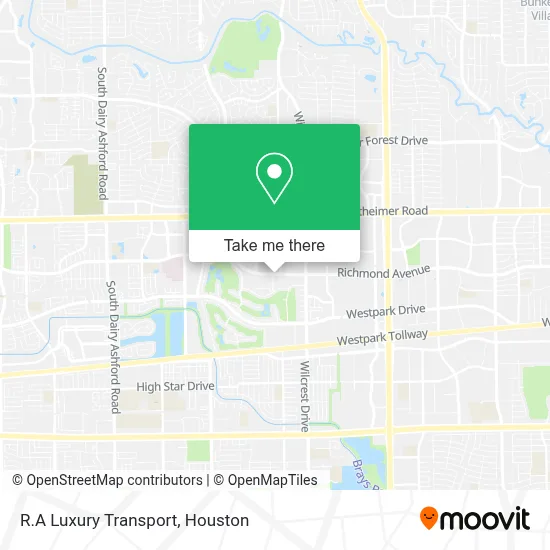 R.A Luxury Transport map