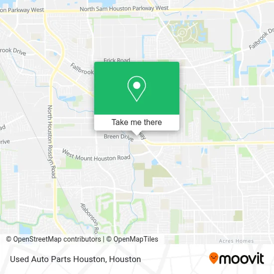 Used Auto Parts Houston map
