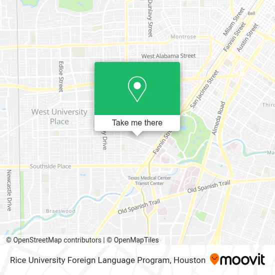Mapa de Rice University Foreign Language Program