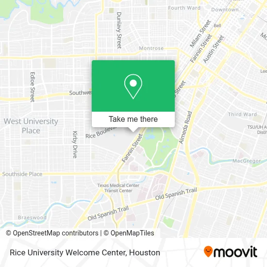 Rice University Welcome Center map