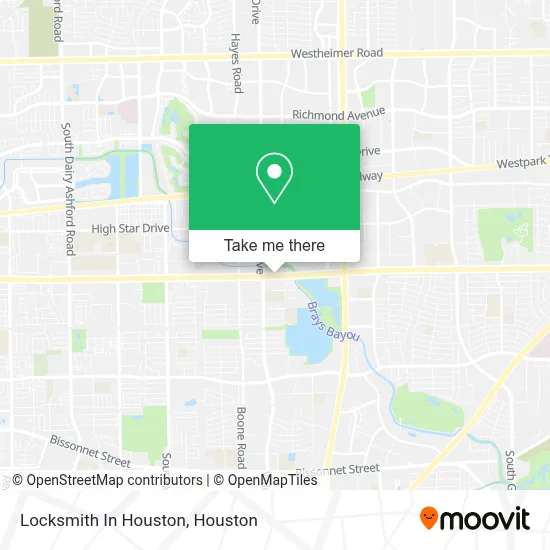 Locksmith In Houston map