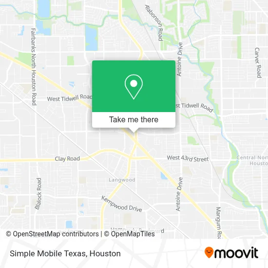 Simple Mobile Texas map