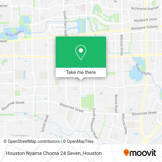 Houston Nyama Choma 24 Seven map